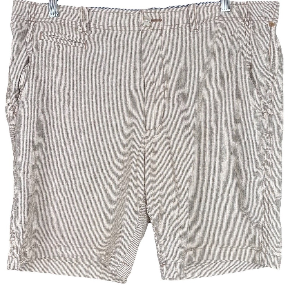 Daniel Cremieux  Shorts Mens size 38 Madison style 100% Linen Khaki EUC